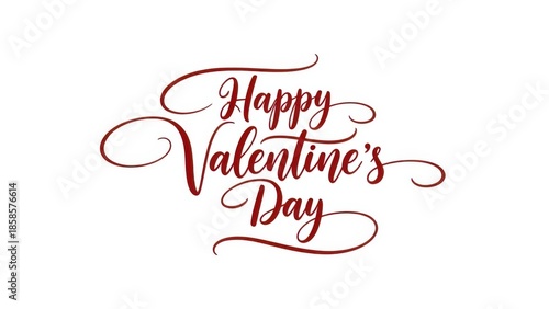 Happy valentine's day text isolated on white background