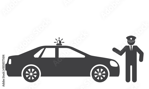 police car and officer icon