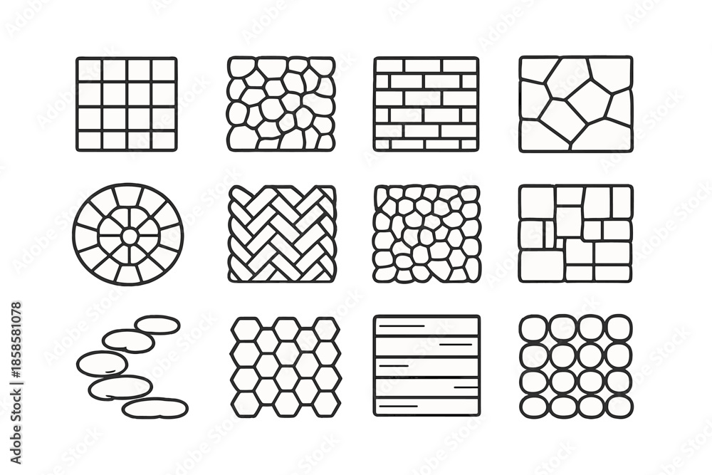 Foto Paving stone patterns set