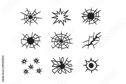 Set of Broken Glass Effects