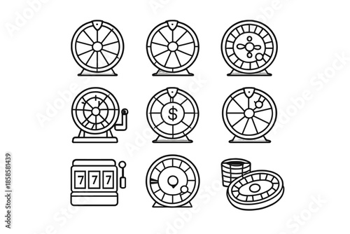 Casino game icons set