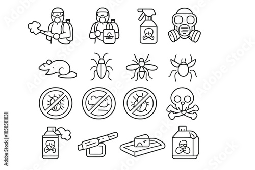 Pest control icons and symbols