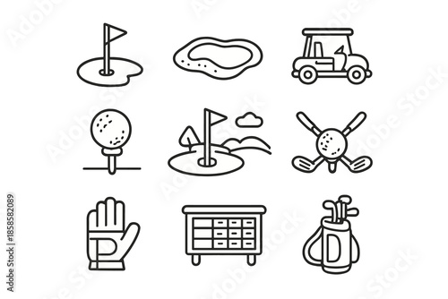 Golf Icons Set