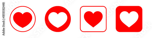 Heart icon set various styles vector design
