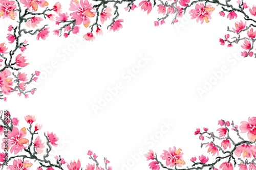 Summer flowers watercolor background. Animated 4k