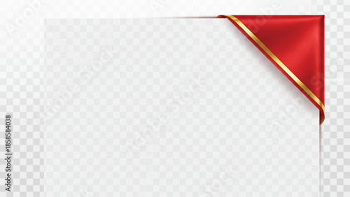 Curled page corner with shadow, paper page curl effect isolated on transparent background