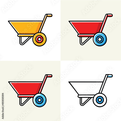 Four colorful icons arranged in a grid pattern, showcasing a measuring tape design in various hues on a bright background.