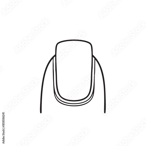 Minimalist Hand and Nail Illustration on Transparent Background