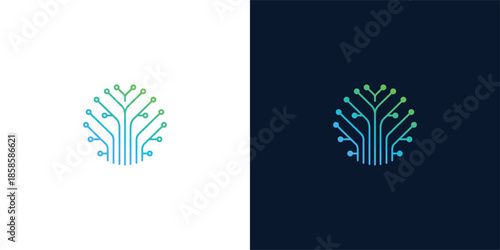 innovation leaf technology global logo design