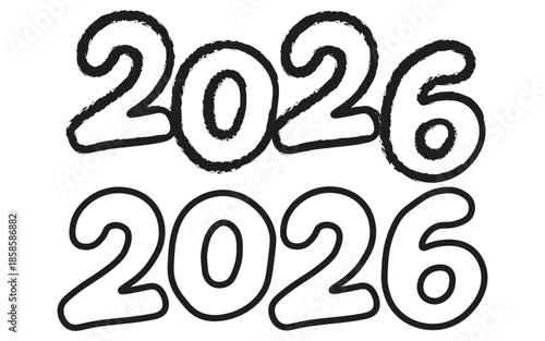 A simple digital illustration of the year 2026 in bold font