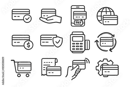 Set of credit card payment icons