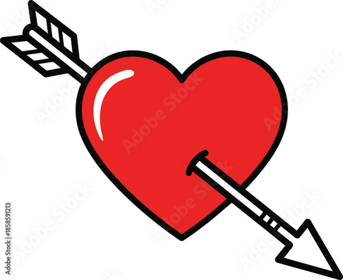 Red Heart with Arrow Through Center.