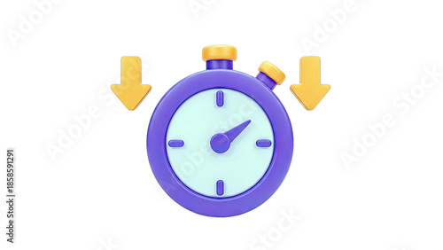 Stopwatch with Down Arrows: Time Management Concept