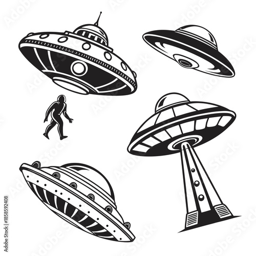 Illustration of various ufos