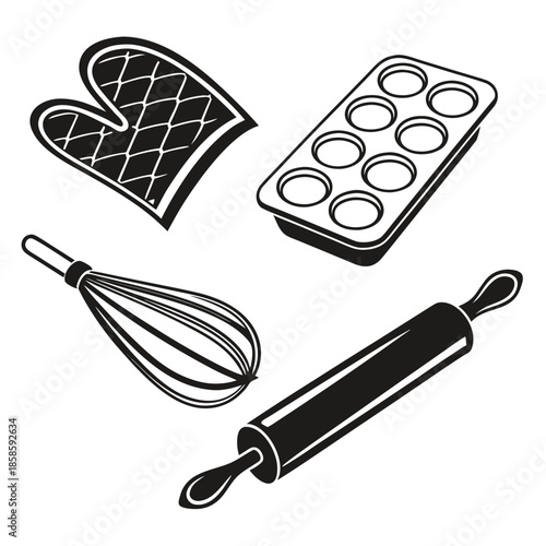 Baking tools illustration