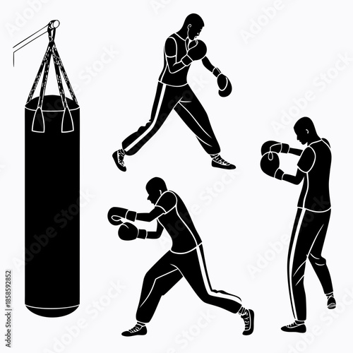 Boxing silhouettes