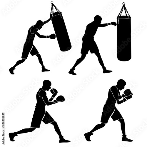 Boxing silhouettes