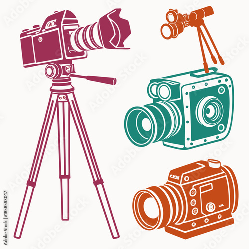 Collection of vintage cameras