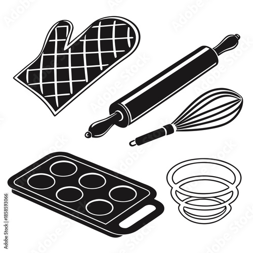 Baking tools illustration