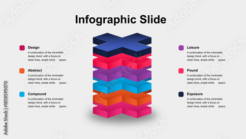 Colorful 3D Layered Infographic Presentation Slide