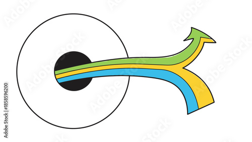 Abstract Eye Looking at Splitting Arrow Path Concept