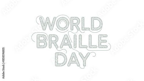 Hand Drawn Style World Braille Day Typography