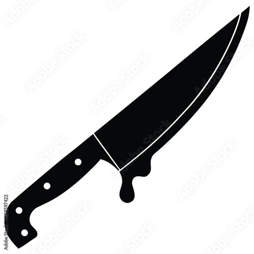bloody knife vector on white background