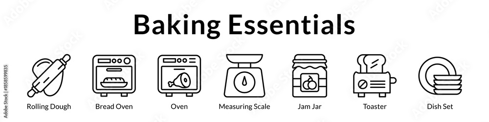 Fototapeta premium Baking Essentials Guide with Bread Making Pastry Techniques Homemade Desserts and Complete Baking Recipes