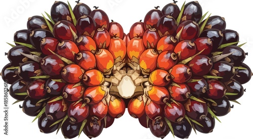 Fresh Palm Fruit Bunch Closeup.