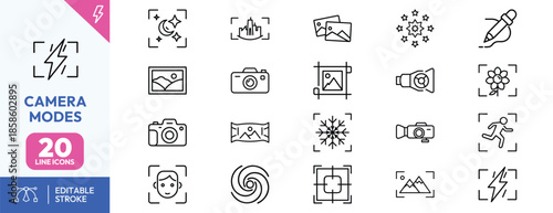 Camera Modes Icons Set