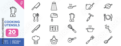 Cooking Utensils Line Icons