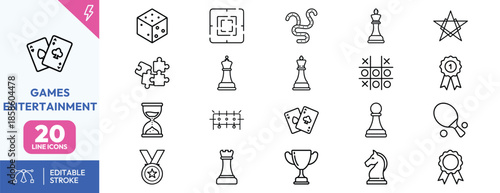 Games Entertainment Icons Set