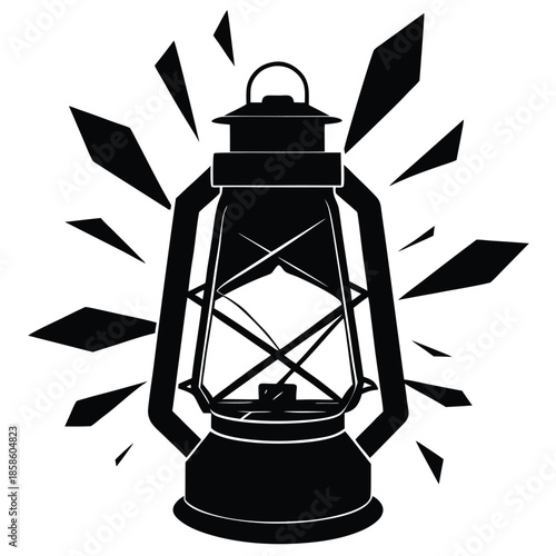 broken lantern vector on white background