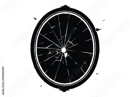 broken mirror vector on white background