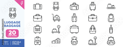 Luggage Baggage Icons