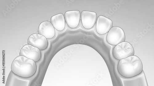 Top View of Healthy Human Upper Jaw Teeth Arrangement.