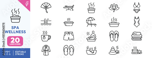 Spa Wellness Line Icons