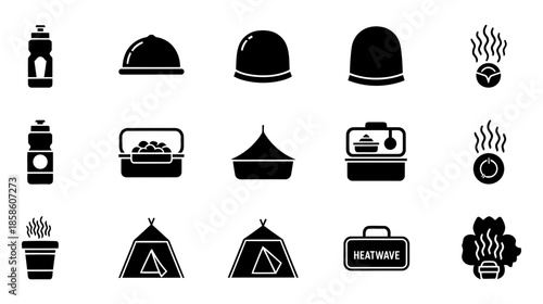 Kitchen safety and appliance icons