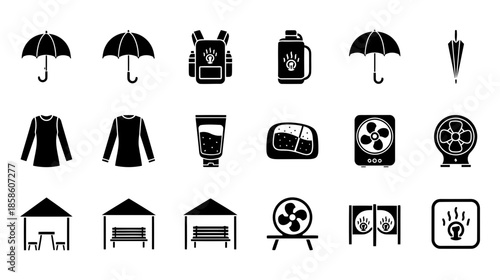 Outdoor adventure icon set