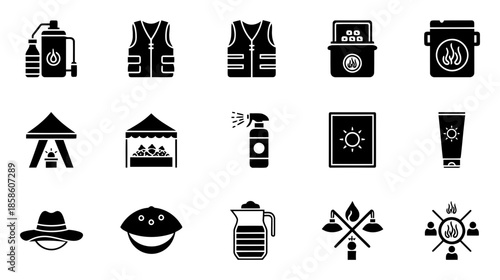 Modern kitchen appliances and tools icon set
