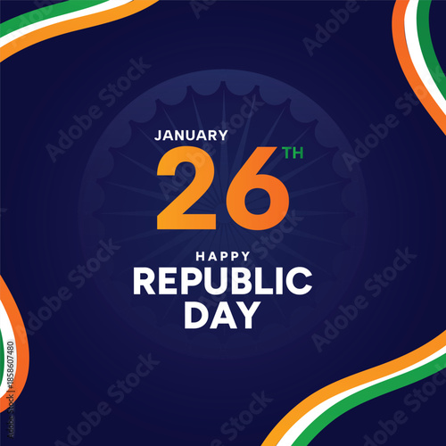 26 january 77th Republic Day of India design Social media template