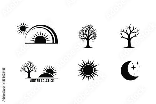 Seasonal weather and time icons