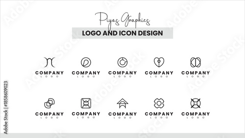 Minimal Line Logo Icon Set Corporate Branding
