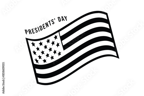 President's day american flag illustration