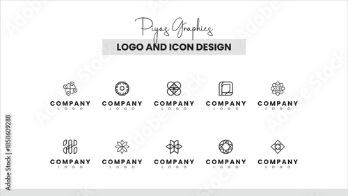 Minimal Line Logo Icon Collection for Branding
