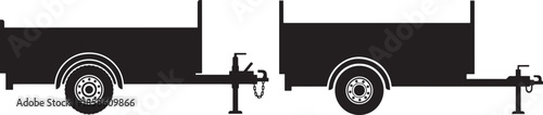 Two black silhouette utility trailers for hauling cargo