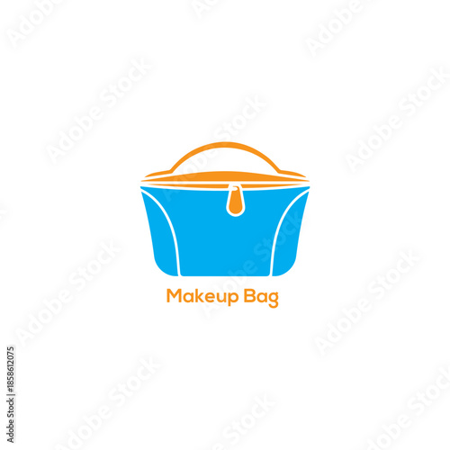 Colorful Makeup Bag Icon for Cosmetics Storage, Beauty Travel Case, Fashion Branding, Salon Logo, App Interface and Packaging Design

