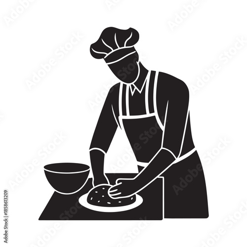 Cook Kneading Dough With Skill And Care