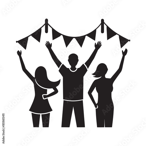 Friends Enjoying Outdoor Festival Celebration Together