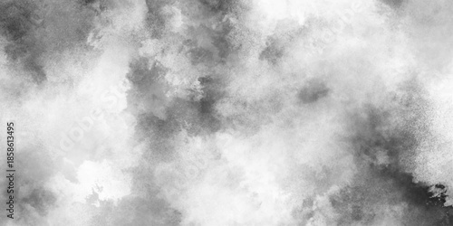 Abstract grayscale smoky cloudscape, sky with black and white cloud textured background, elegance and Sophisticated architectural visualization, abstract white puffs of smoke swirls overlay.